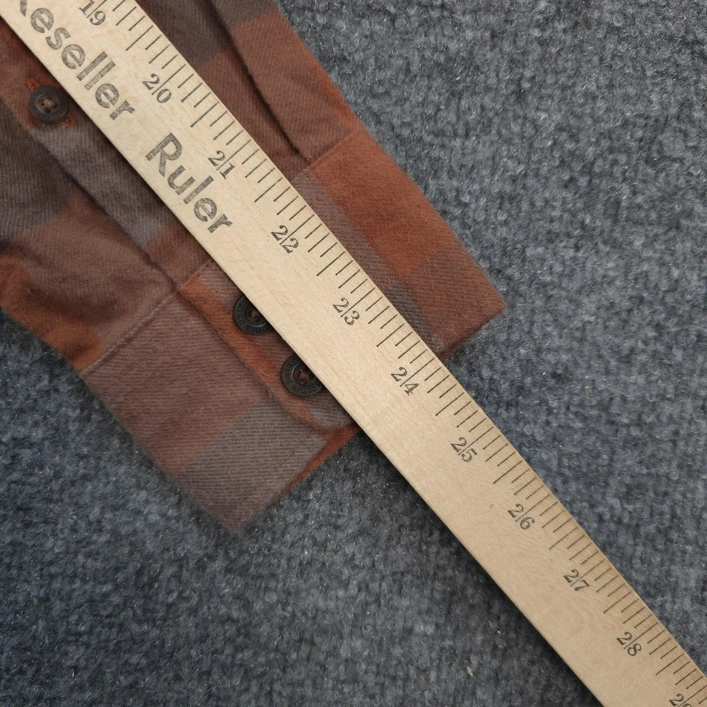 Patagonia Shirt Womens S Orange Plaid Midweight Fjord Flannel Organic Hiking